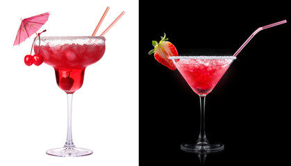 berry cooler cocktail on a black
