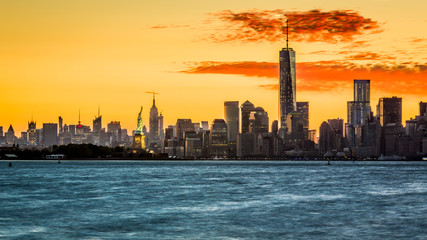 Sunrise over the Manhattan island