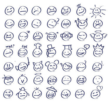 Handdrawn emoticons/smiley faces