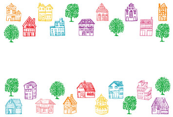 引越報告ハガキ　住宅フェア　広告イラスト