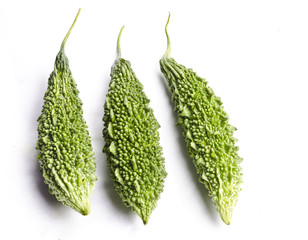 Fresh bittergourd  Isolated in white background