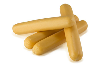 Sausages isolated on a white background.