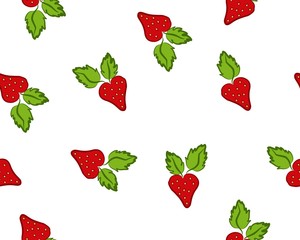 Seamless pattern with strawberry