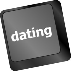 dating computer key showing romance and love