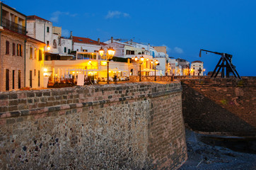 Old Town of Alghero, Sardinia Island, Italy in the sunset