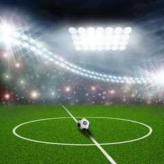 soccer field center and ball