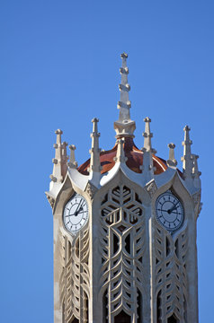 The clock tower building of Auckland University