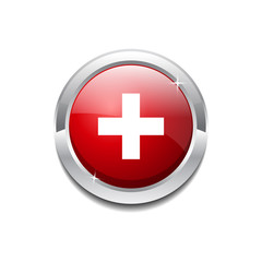 Obraz premium Plus Circular Vector Red Web Icon Button