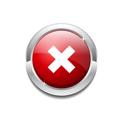 Obraz premium Cross Circular Red Vector Web Button Icon