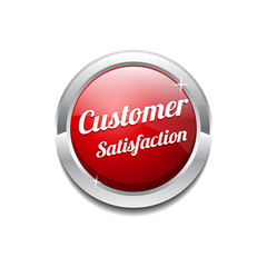 Customer Satisfaction Red Vector Icon