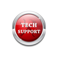 Tech Support Glossy Shiny Circular Vector Button