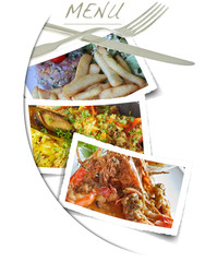 menu restaurant avec photos et couverts