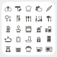 Kitchen and cooking icons set