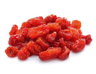 Dried tomatoes isolated on white background.