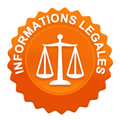 informations légales sur bouton web denté orange