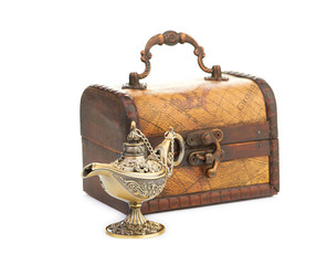 chest and aladin lamp
