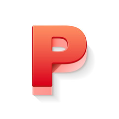 3d red letter P