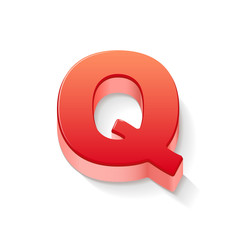 3d red letter Q