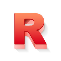 3d red letter R