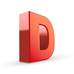 3d red letter D