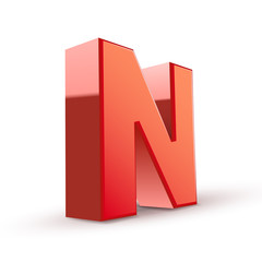 3d red letter N