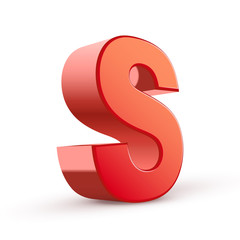 3d red letter S