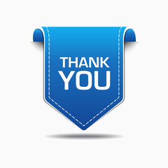 Thank You Blue Label Icon Vector Design