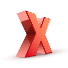 3d red letter X