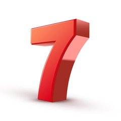 3d shiny red number 7