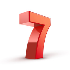 3d shiny red number 7