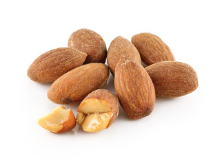 almonds isolated on the white background