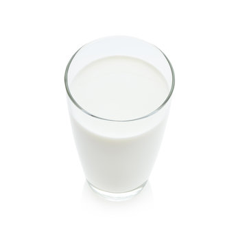 glass of milk isolated on white