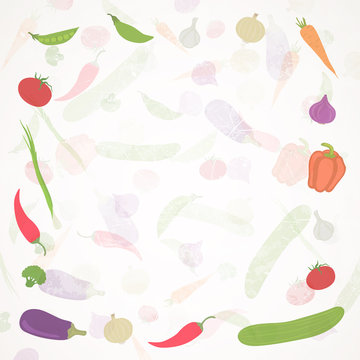 Vector Illustration of an Abstract Background with Vegetables