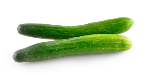fresh cucumbers isolated on white