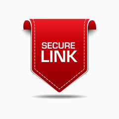 Secure Link Red Label Icon Vector Design