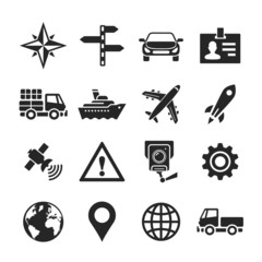 Fototapeta premium Transportation icons set. Simplus series