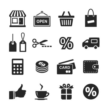 Shopping Icon Set. Simplus series
