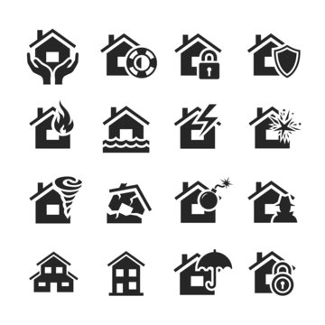 Property insurance icons