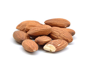 almonds isolated on the white background