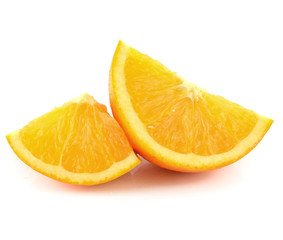 Two Slices of Orange Isolated on White Background