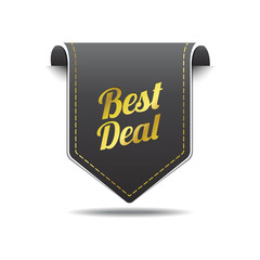 Best Deal Gold Black Label Icon Vector Design