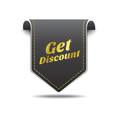 Get Discount Gold Black Label Icon Vector Design