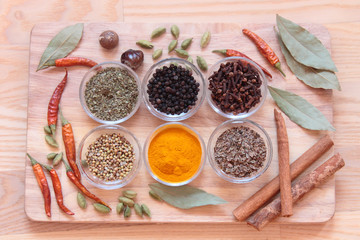 spices on the table, useful for acute