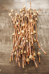 Ends Of Copper Tubes For Plumbing With Various Fittings