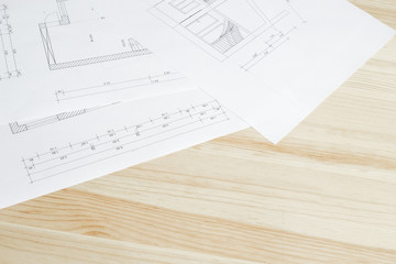 Close-up of architects blueprint.