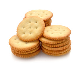 crackers on white background