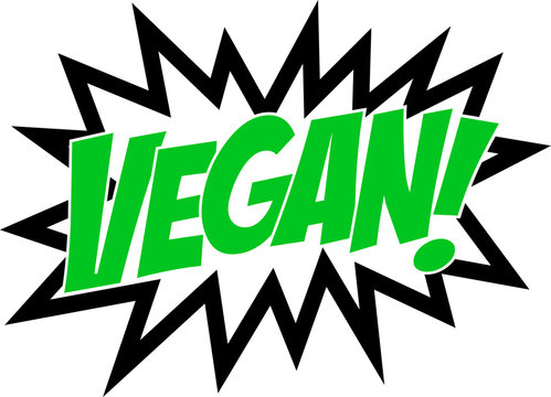 Go Vegan, Comic Book Style, Sprechblase