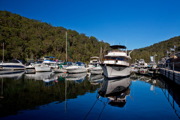  Boats berthed in Akuna Bay Marina, Australia © pominoz1966