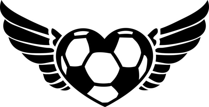 Fußball Herz mit Flügeln