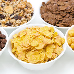 assortment breakfast cereals